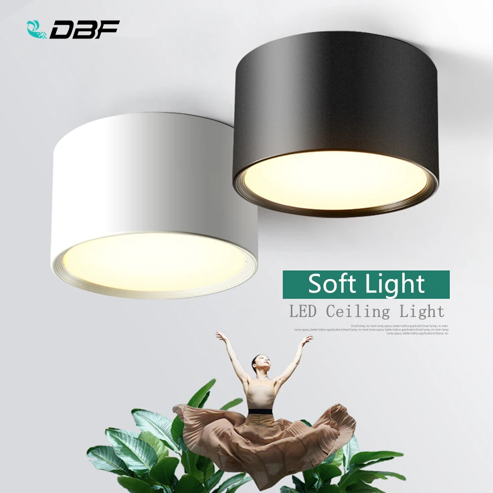 [DBF]White/Black Surface Mounted Ceiling Downlight 5W 12W 15W LED Spot Light AC110/220V for Kitchen Living room Decor | Лампы и