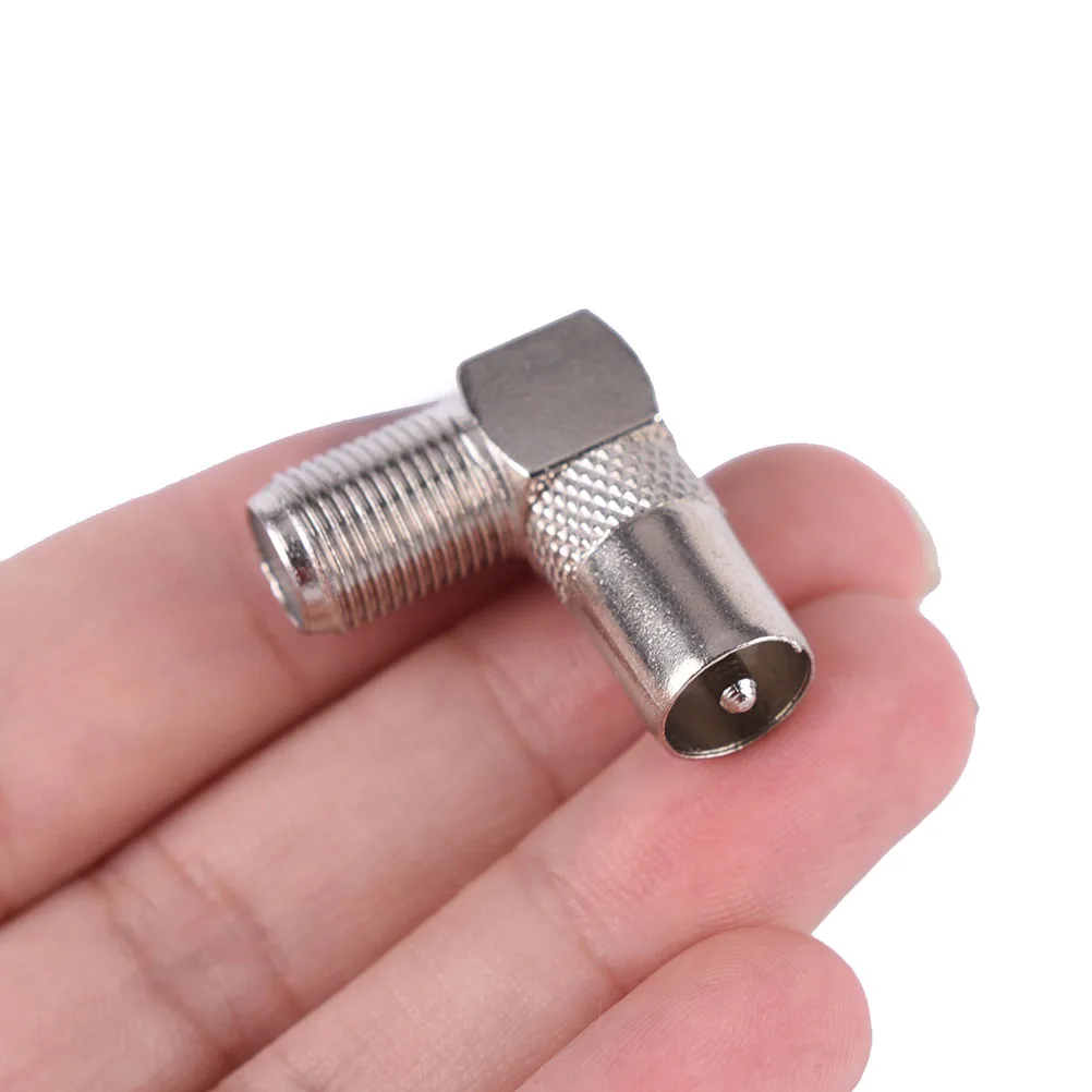 

90 Degree Right Angled TV Aerial Cable Connector RF Coaxial F Female to TV Male Plug to Female Socket