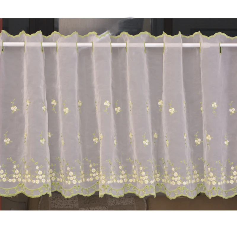 Вышитые цветочные короткие шторы тюль для кухни Winodw Valance Pelmet вуаль спальни жалюзи