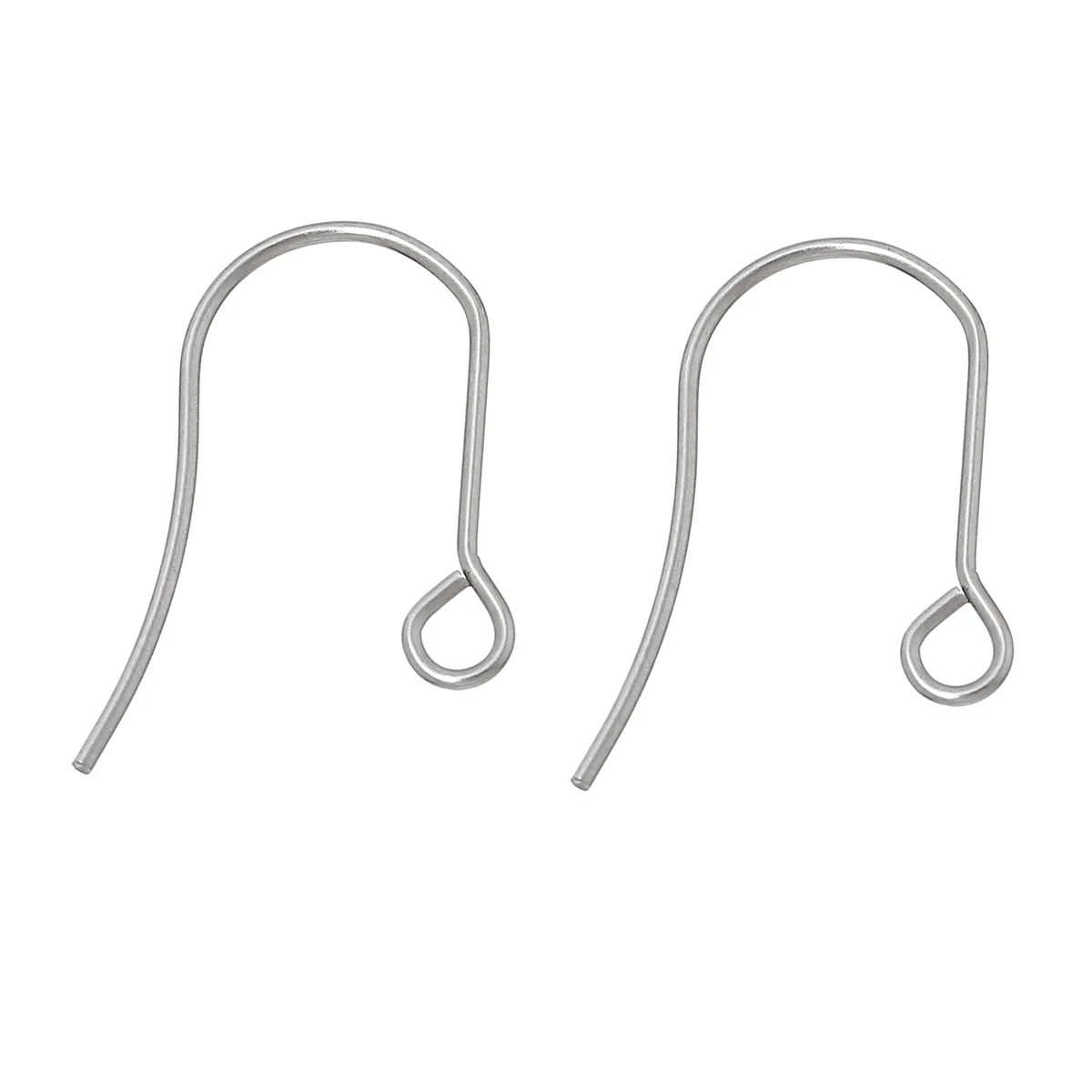 100PCs Dull Silver Tone Ear Stud Flat Earring Jewelry Findings Stainless Steel