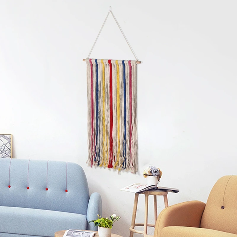 

Hot Sale Bohemia Tassel Woven Tapestry Macrame Wall Hanging Decoration Tapestry Home Decor Woven Crochet Home Decortapestry Wa