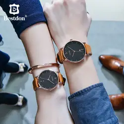 Bestdon пара часов Японии кварцевые водостойкие Модные женские наручные часы Италия ремешок из воловьей кожи тенденции классический для