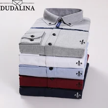 Оксфорд хлопковая блузка Dudalina Camisa Social Masculina коктейльные платья с длинными рукавами зауженная посадка плюс размер джинсы но
