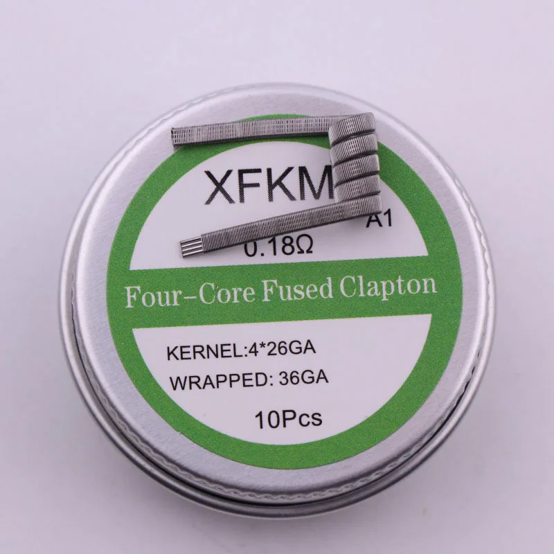 XFKM 10 шт./лот Premade NI80 SS316L A1 инопланетянин плавленый Clapton Предварительно Построенная катушка нихромовый провод теплостойкость Vape