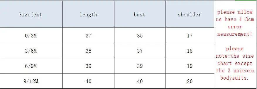 bodysuits size