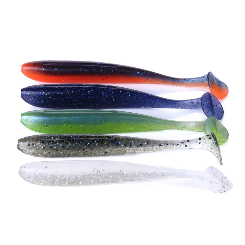 

6pcs/set Artificial Bait False T Shape Tail Fish Pattern Soft Lure Fishing Accessories portable fishing lures bait kit