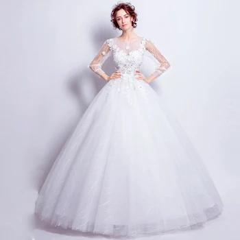 

LPTUTTI Embroidery Lace New Plus Size Princess Bridal Marriage Gown Boho Bride Simple Party Long Luxury Wedding Dresses