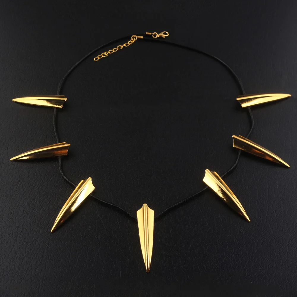 

RJ The Avengers 3 Black Panther Punk Necklaces Silver Gold American Captain Super Hero Panther Claw Necklace For Men Fans Gift