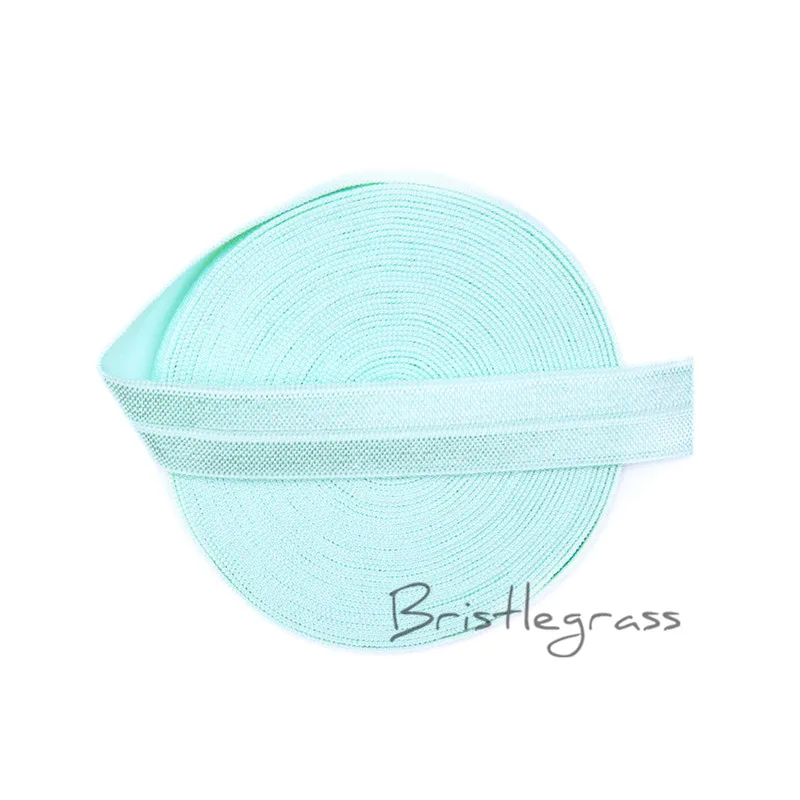 

BRISTLEGRASS 5 Yard 5/8" 1.5cm Mineral Ice FOE Foldover Elastics Spandex Satin Kid Hairband Headband Lace Trim DIY Sewing Notion