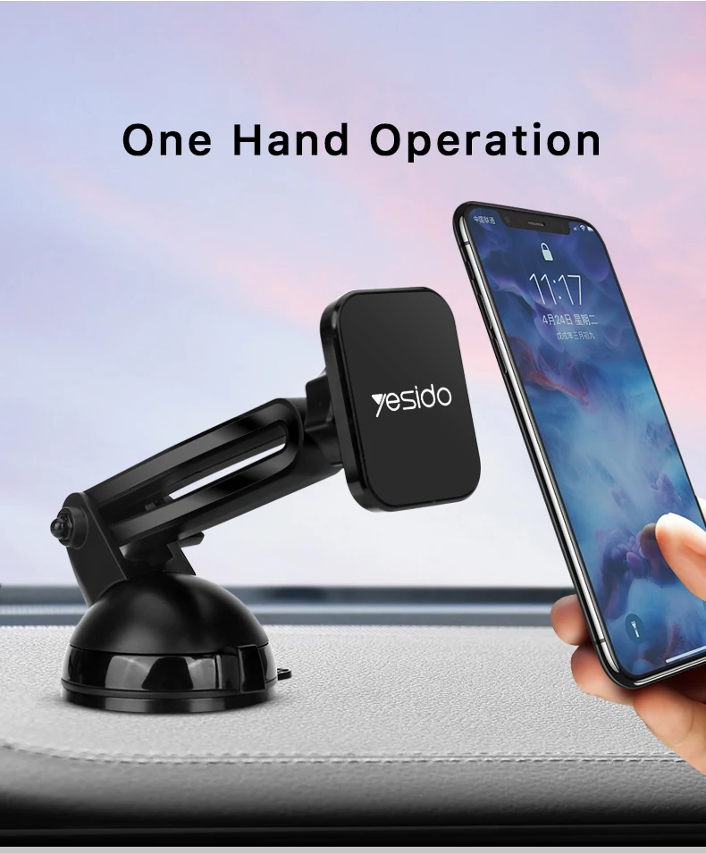 Magnetic Car Phone Holder Stand Windshield Sucker Car Mount (3)
