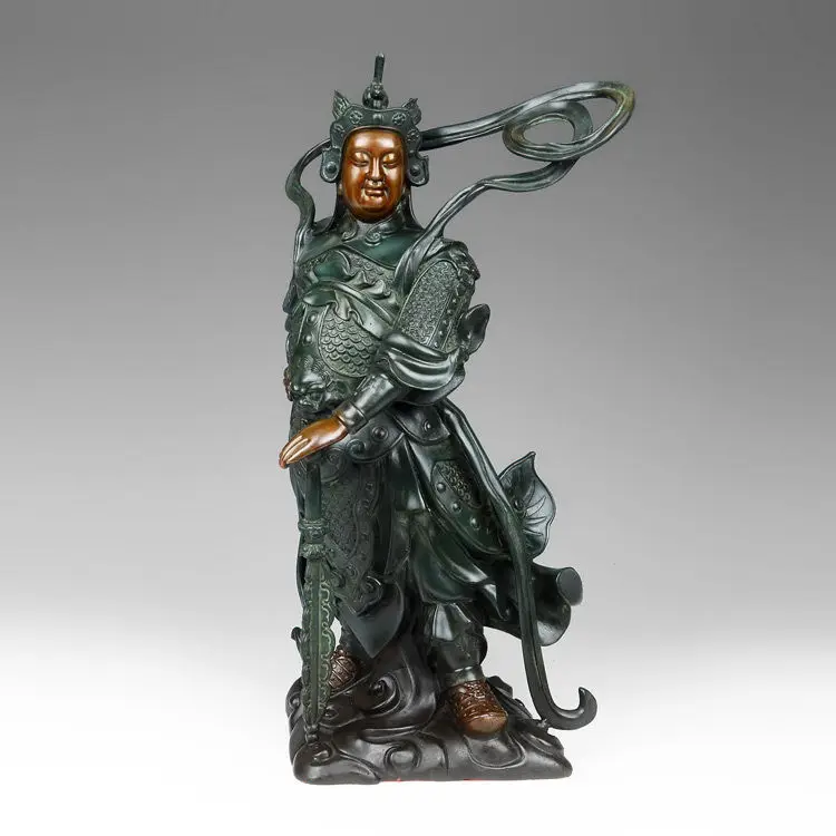 

16''China FengShui Warrior SKANDA Wei tuo Door God Buddha Guardian Bronze Statue QQ @@ EW