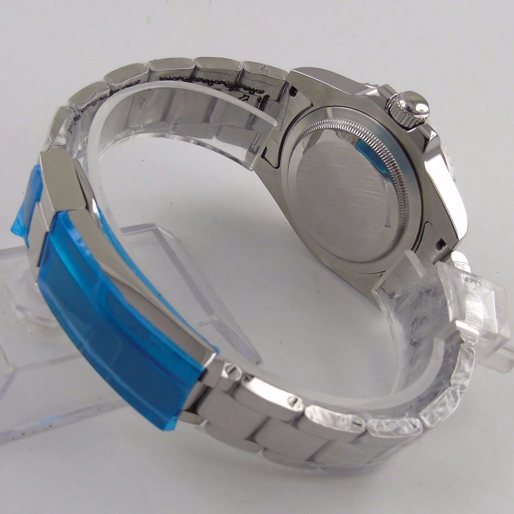 Модные мужские часы с сапфировым кристаллом, градиентным циферблатом, 40 мм, черный, синий цвет, светящиеся знаки, Автоматический ход, мужские часы