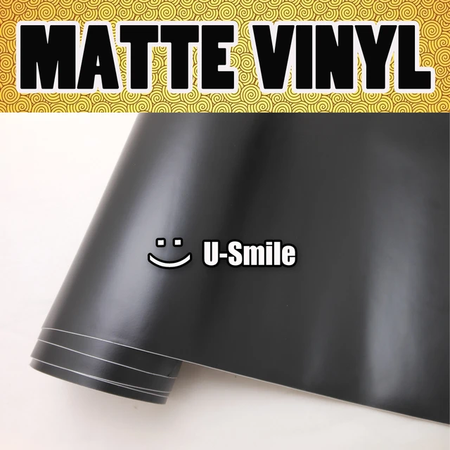 Matte Black Vinyl Matt Black Vinyl Film Black Matte Vinyl Wrap Matte Black  Car Wrap Air Free Auto Motorcycle Size:1.52m X 30m - Car Stickers -  AliExpress