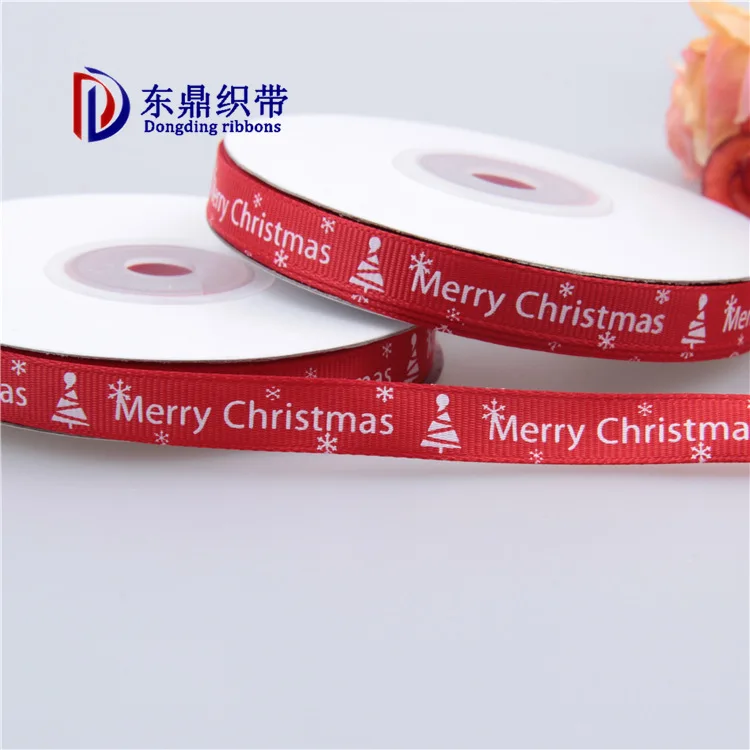 25yards Christmas Grosgrain Red Ribbons For Decorations Merry Christmas Gift Packing Ribbons Christmas Stuff For Tree AT83