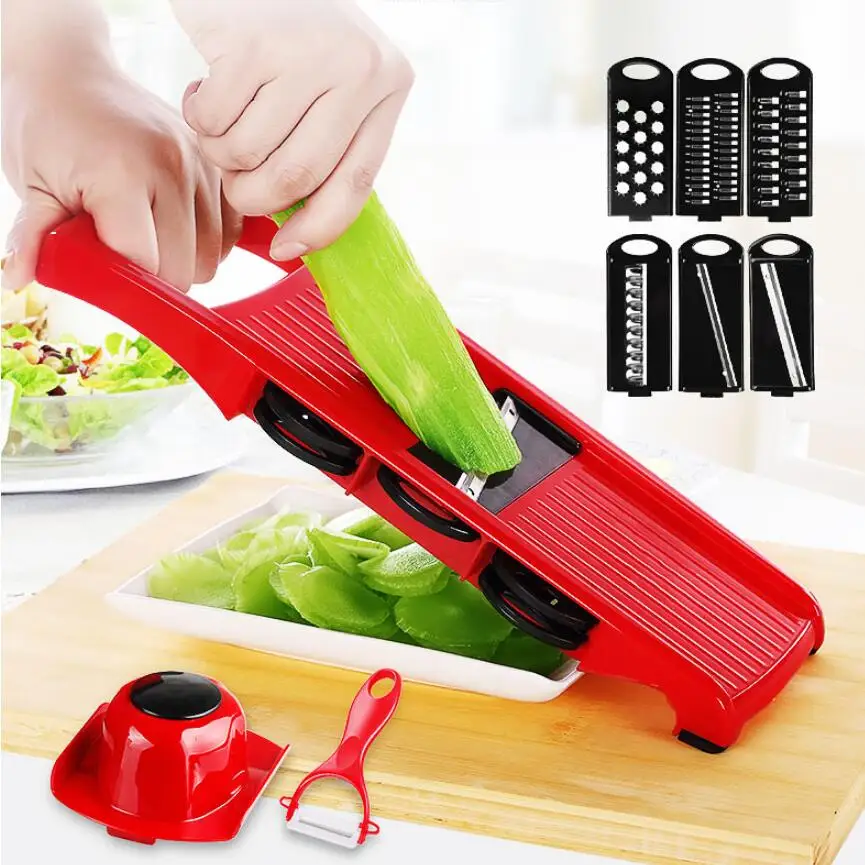 Plastic Vegetable Fruit Slicers & Cutter With Adjustable Stainless