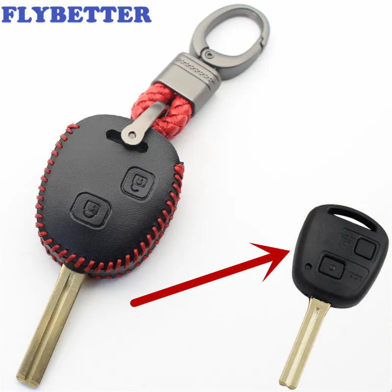 Чехол для ключей FLYBETTER из натуральной кожи чехол с 2 кнопками и дистанционным