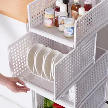 Складная корзина органайзер для хранения DIY пластиковые полки для шкафа кухня, ванная, офис LBShipping