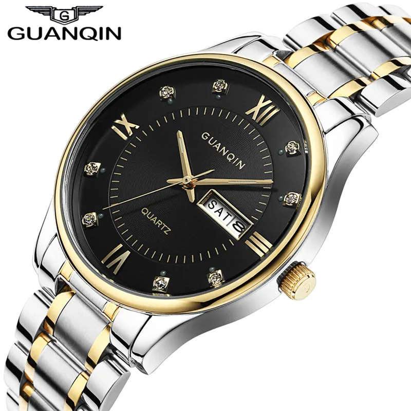 Prix pour 2017 guanqin hommes montres top marque de luxe montre hommes lumineux date semaine bracelet en acier quartz montres relogio masculino Prix pour 2017 guanqin hommes montres top marque de luxe montre hommes lumineux date semaine bracelet en acier quartz montres relogio masculino