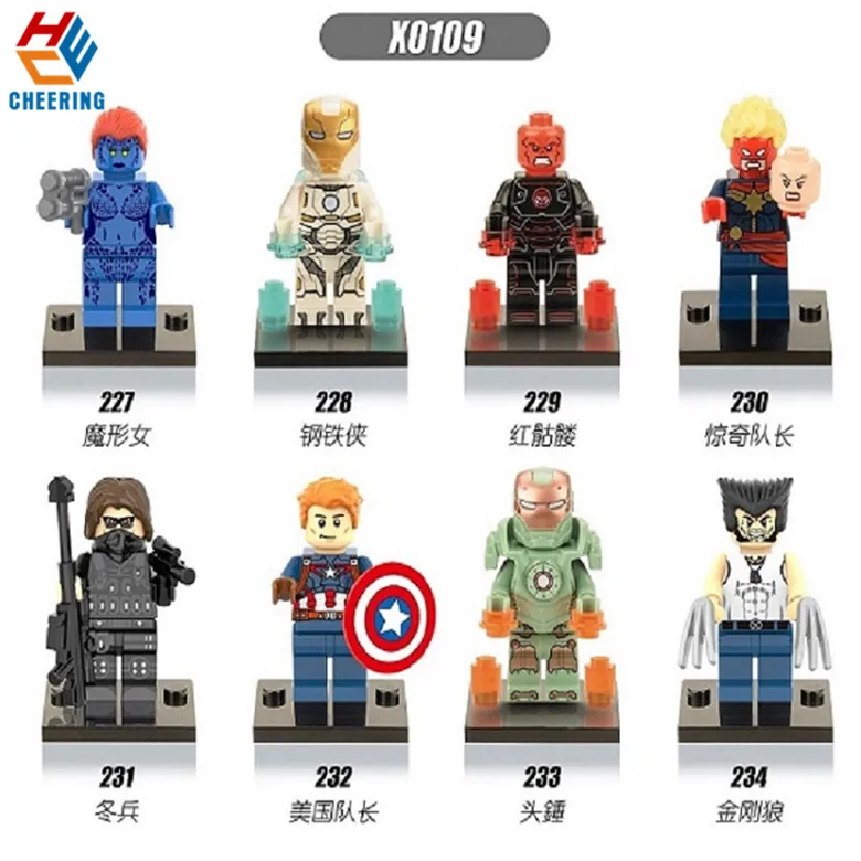 

Single Sale Building Blocks Super Heroes Wolverine Iron Man Red Skull Soldier Gift Figures Bricks Action Toys for Children X0109
