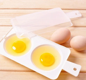 

100pcs Microwave Oven Two Egg Poacher Sandwich Breakfast Instant Cooker Kitchen Tool High Quality