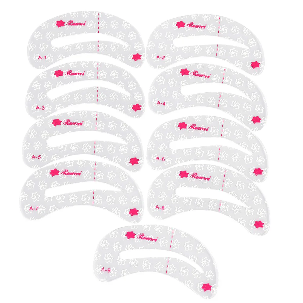 9 шт. трафарет для бровей многоразового использования Набор для бровей DIY руководство для рисования Стайлинг Формирование Уход шаблон карты легкий макияж красота комплект# N