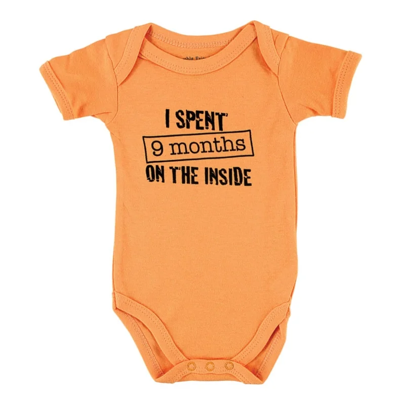 Baby Boy Romper Sayings I Spend 9 months On the Inside Romper ,Baby