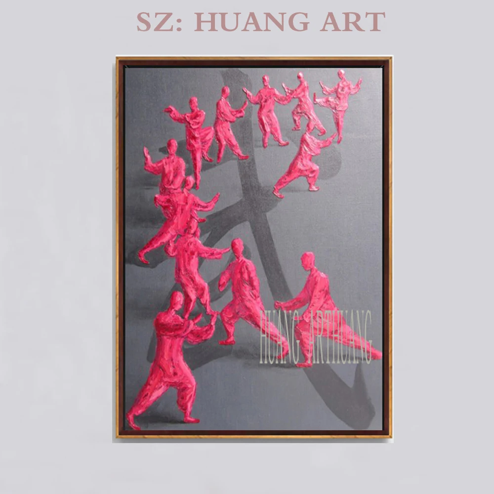 

Chinese famous painter Yu Nan Cheng, decorated with the porch aisle of modern Chinese artists, red character oil painting Chines