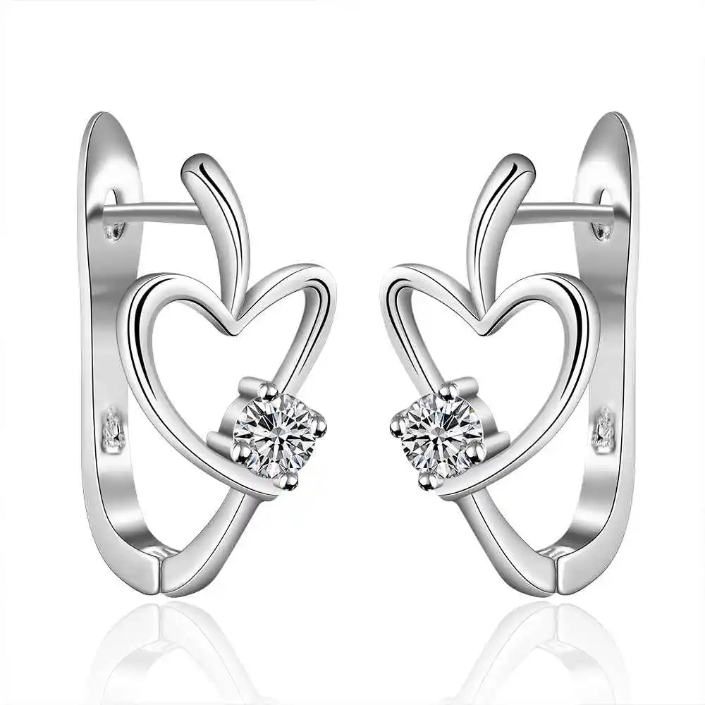 

Simple Fashion Style Silver plated heart U stud Earrings Jewellery mens 2014,Wholesale&hot sell, SMTE603