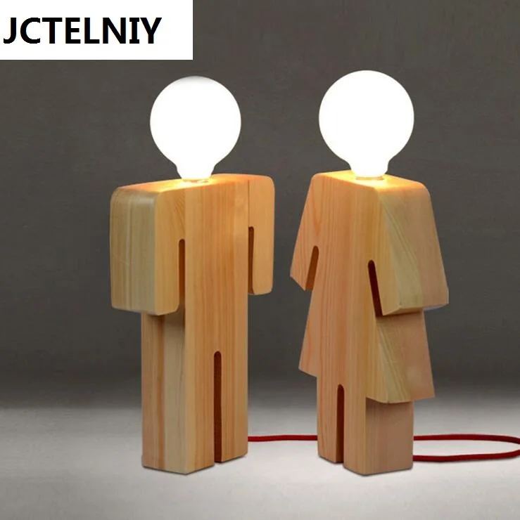 

New wood desk lamp boy girl room led table lamp