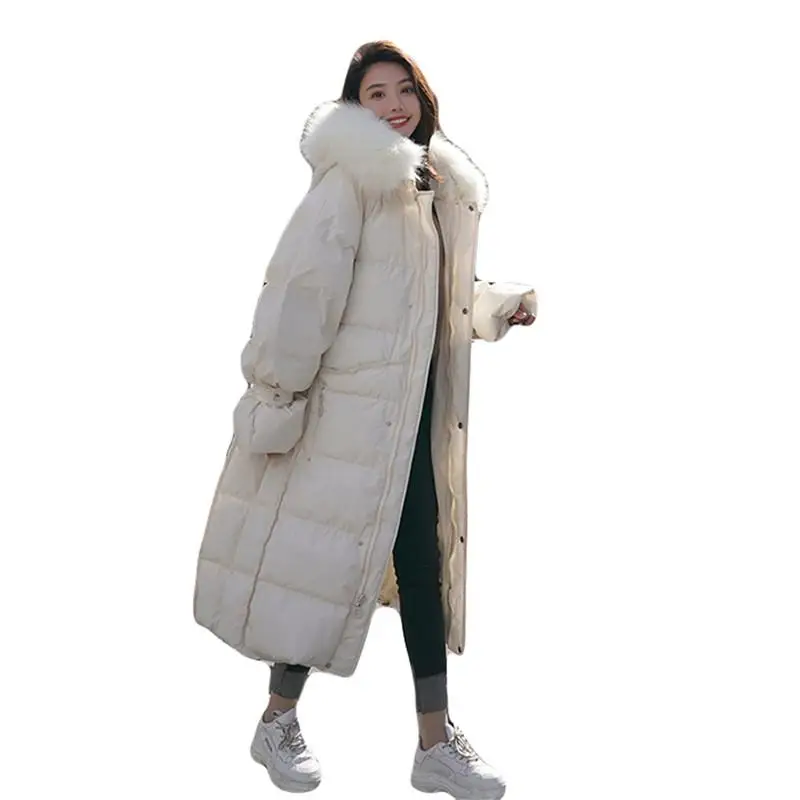 #*Cheap 2019 New Coat Down Cotton Ladies Winter Jacket With Fur Collar Warm Hooded Female Womens Winter Coat Thicken Loose Outwear X120