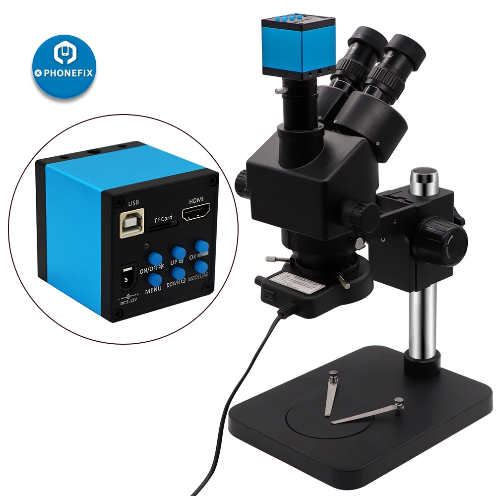 Уникальный черный 3,5x-90X Simul фокальный Тринокулярный Стерео Зум-микроскоп с 14MP 16MP 21MP HDMI камера пайка инструмент для ремонта