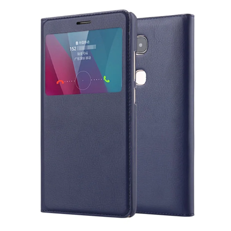 Роскошный кожаный чехол-книжка для huawei Honor 5X, чехол-книжка из натуральной кожи 5,5 дюйма, задняя крышка для смартфона huawei Honor 5X Cas - Цвет: Dark Blue