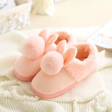 Women shoes Pink Slippers Women and men Cotton Slippers In Winter House Lovely Rabbit Indoor Slippers Pregnant Woman