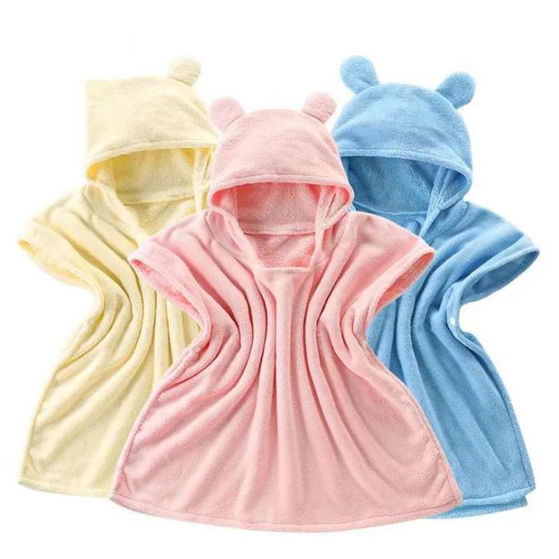 Hooded Kids Towel Cotton Bath Towel Newborn Hooded Blanket for Baby 0