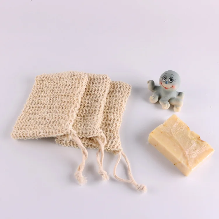 

Bath Soap Bag Exfoliating Cleansers Natural Portable Soap Saver Soft Foaming Massage Bag cotton and linen