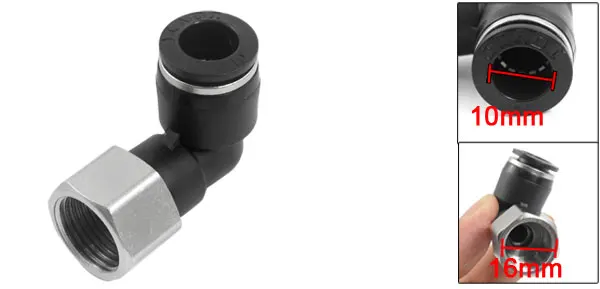 Air Pneumetic 10mm to 3/8" PT Female Thread Connector Elbow Quick Fitting