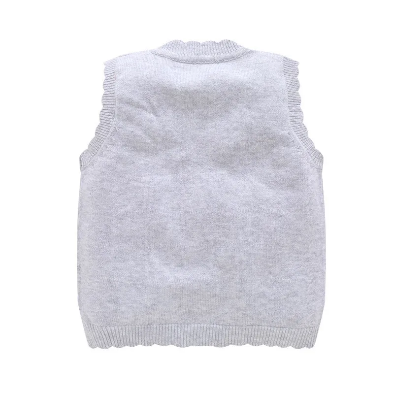 Ruffles Cotton Baby Sweater Vest Soft Knitted Toddler Sweater V-Neck Casual Sweater For Girls Boys Vest Baby Girls Clothing (5)