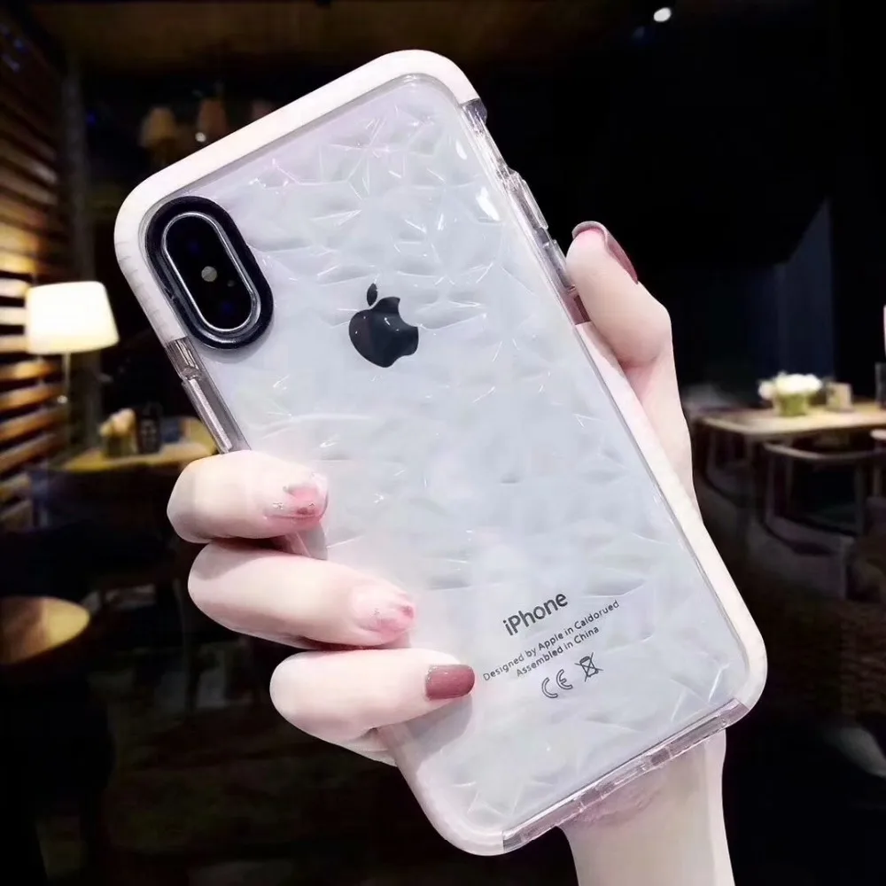 Чехол для iPhone X XS MAX XR 3D двойной Цвет алмаз телефон чехол для iPhone 7 8 6 6s плюс S8 S9 плюс прозрачная вода чувство крышка