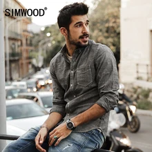 SIMWOOD 2016 New Spring Summer Casual Shirts Männer 100% Aus Reiner Baumwolle Slim Fit Plus Größe CS1577