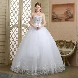 2019 высокое качество элегантный роскошный белый кружево свадебное платье Винтаж повязку плюс размеры Бальные платья Бесплатная доставк