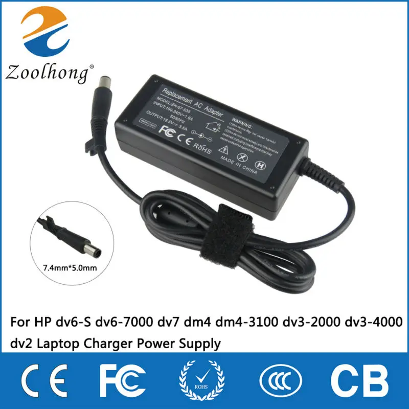 

18.5V 3.5A AC Adapter For HP dv6-S dv6-7000 dv7 dm4 dm4-3100 dv3-2000 dv3-4000 dv2 Laptop Charger Power Supply