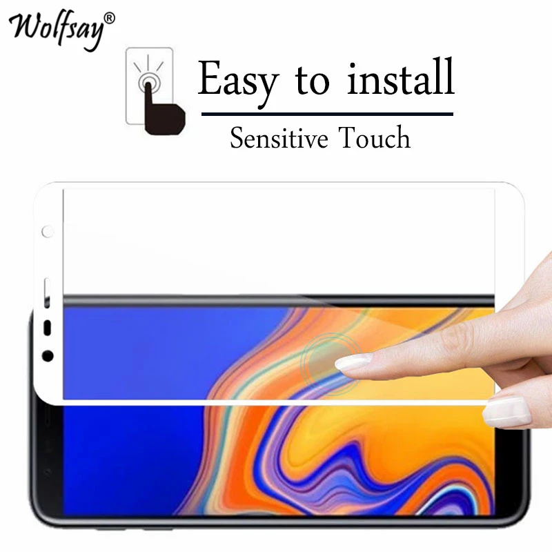 2 шт. защита экрана с полным покрытием для Samsung Galaxy J6 Plus стекло закаленное 9H