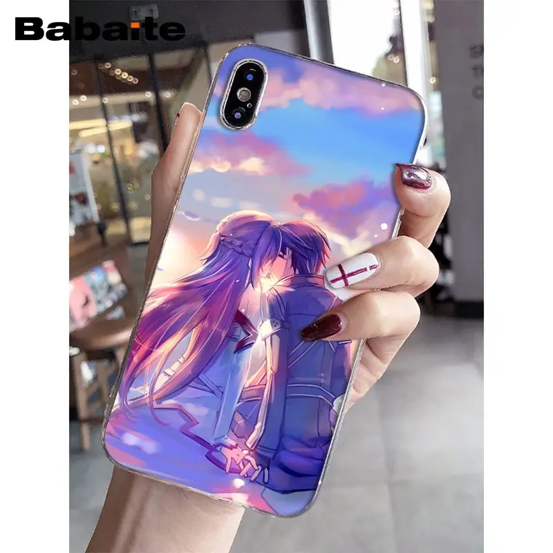 Babaite Sword Art Online SAO Japan аниме чехол для телефона для iPhone 5 5Sx 6 7 7plus 8 8Plus X XS MAX XR - Цвет: A3