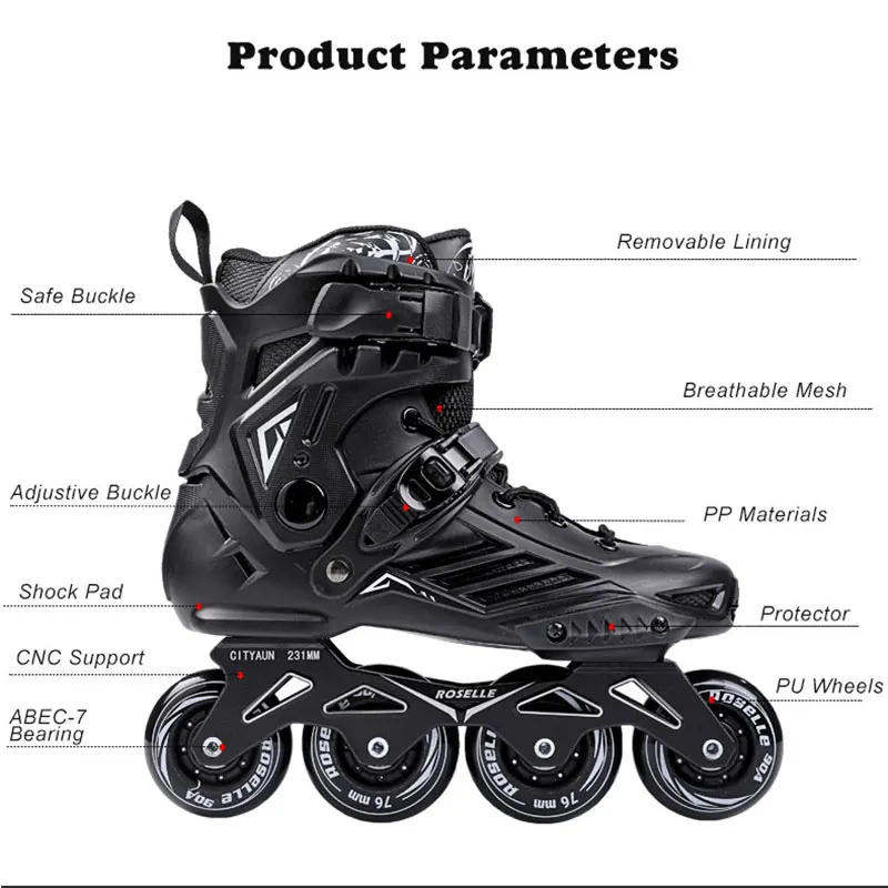 Patines Rollers En Línea Adultos, Unisex Abec 7, Talla 41 44