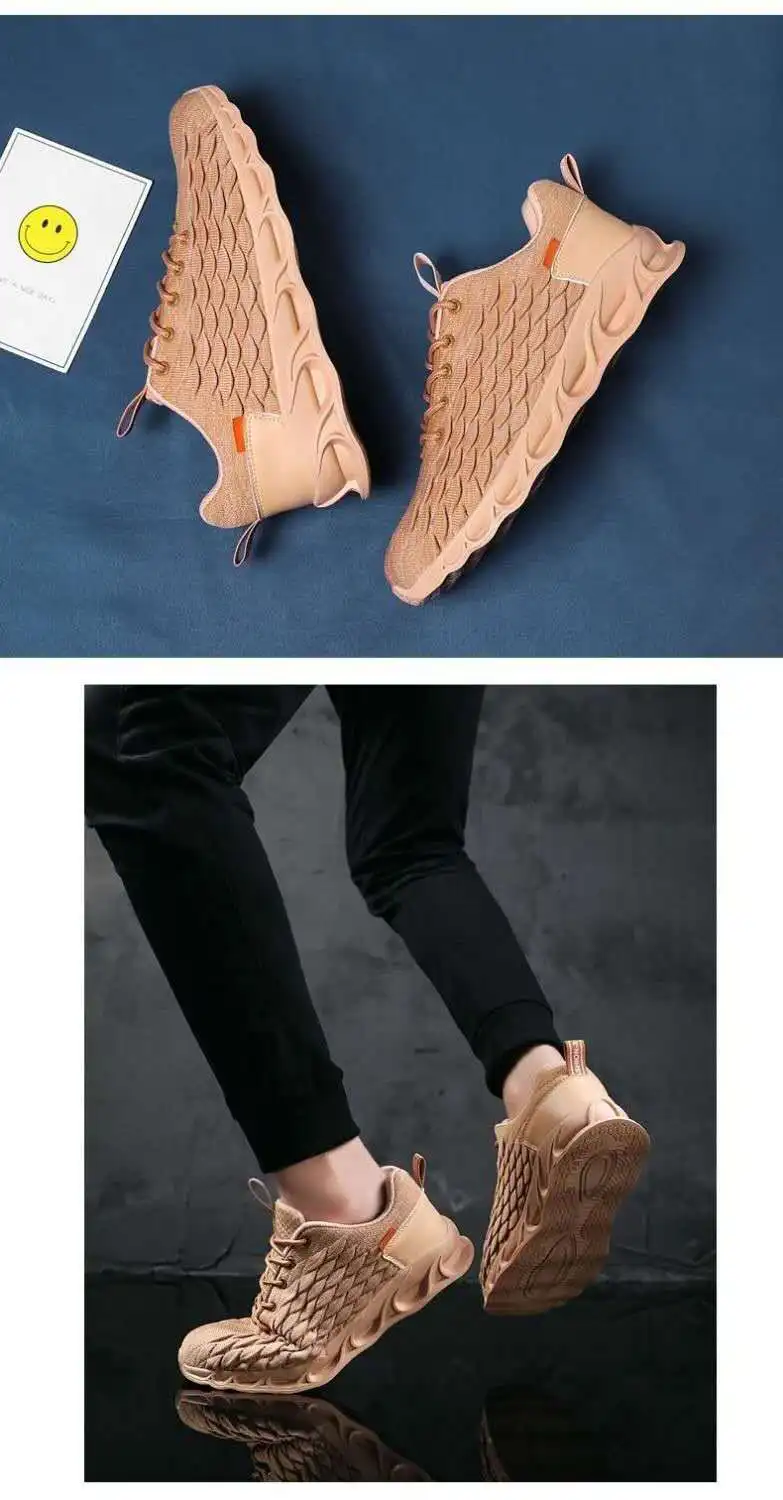 Мужская обувь; летние дышащие Спортивные Летающие тканые сетчатые туфли; сетчатые красные туфли; Мужская Спортивная обувь; Мужская обувь для бега с воином
