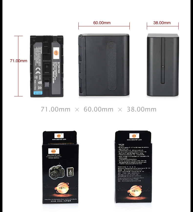 DSTE 7.2V 7900mAh NP-F970 F960 F950 Battery For Sony PLM-100 CCD-TRV35 MVC-FD91 MC1500C L10 DCR-VX2200E HDR-FXI DSR-PD19OP (7)