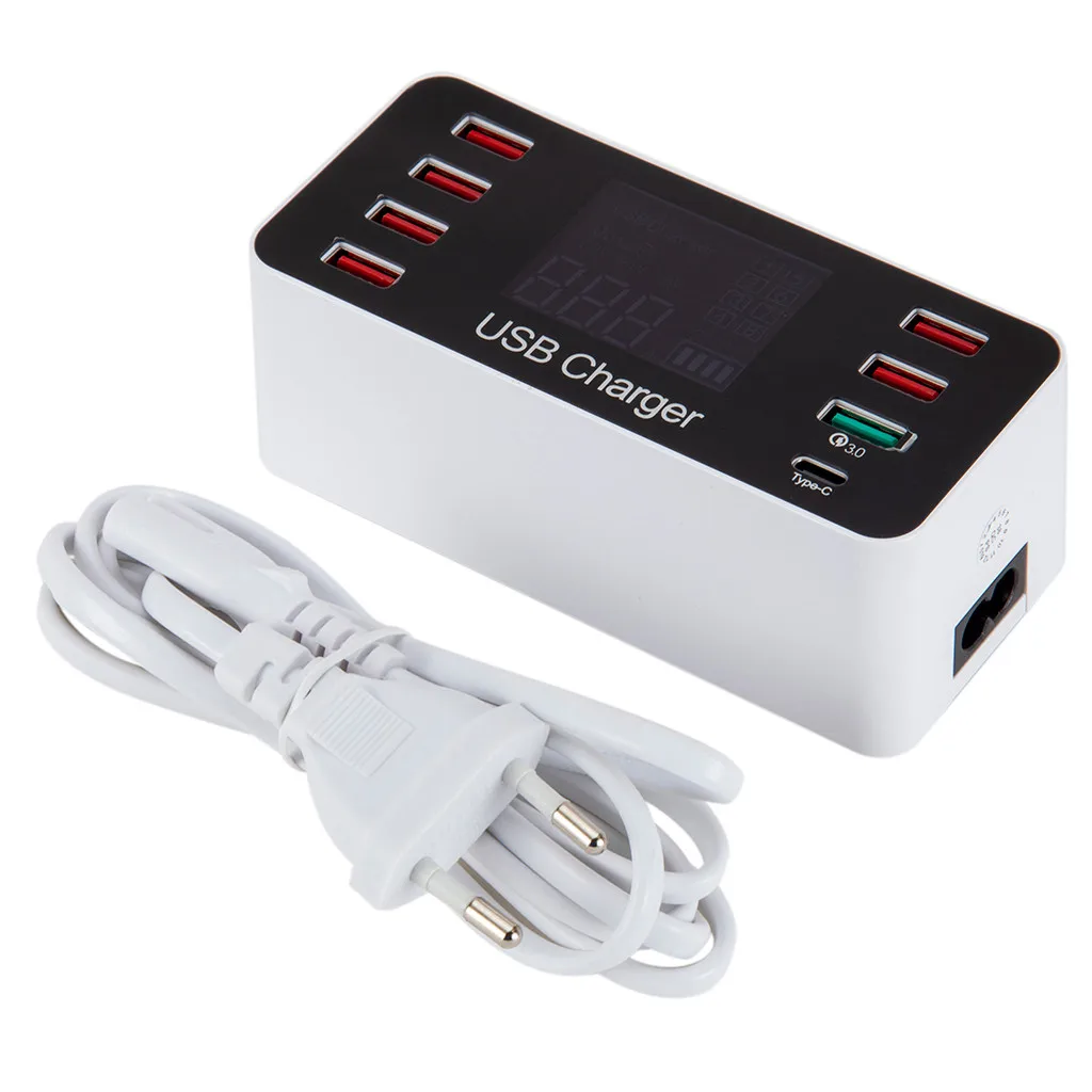 Зарядное устройство CARPRIE с 8 Usb портами для быстрой зарядки + быстрая зарядка Type C 40
