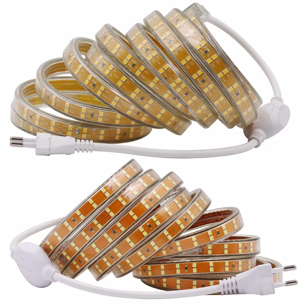 СВЕТОДИОДНАЯ лента SMD 2835 220 в 240 В 156 светодиодов/м водонепроницаемая светодиодная
