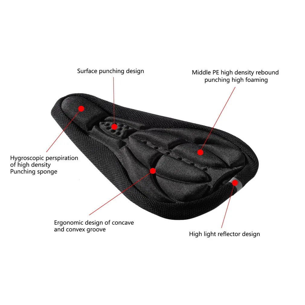 Thick Cycling Bicycle EVA Pad Seat Saddle Cover Soft Bike Cushion Pad With Anti-slipping Lining With Adjustable Drawstring ALS88
