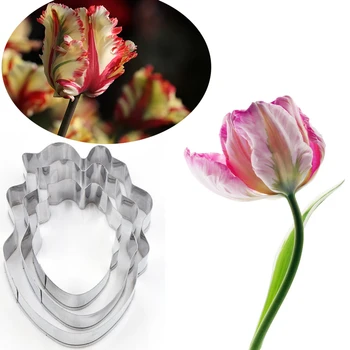 

Tulip Tulipa 3Pcs Stainless Stell Cookie Cutter Pastry & Biscuit Baking Cutter Cake Decorating Tools Cupcake Mold Fondant Tools